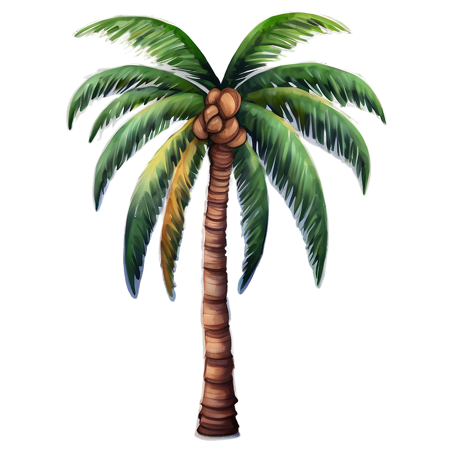 Watercolor Palm Tree Emoji Png Flx77