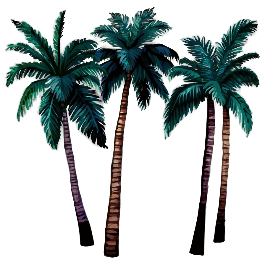 Watercolor Palm Trees Png 34