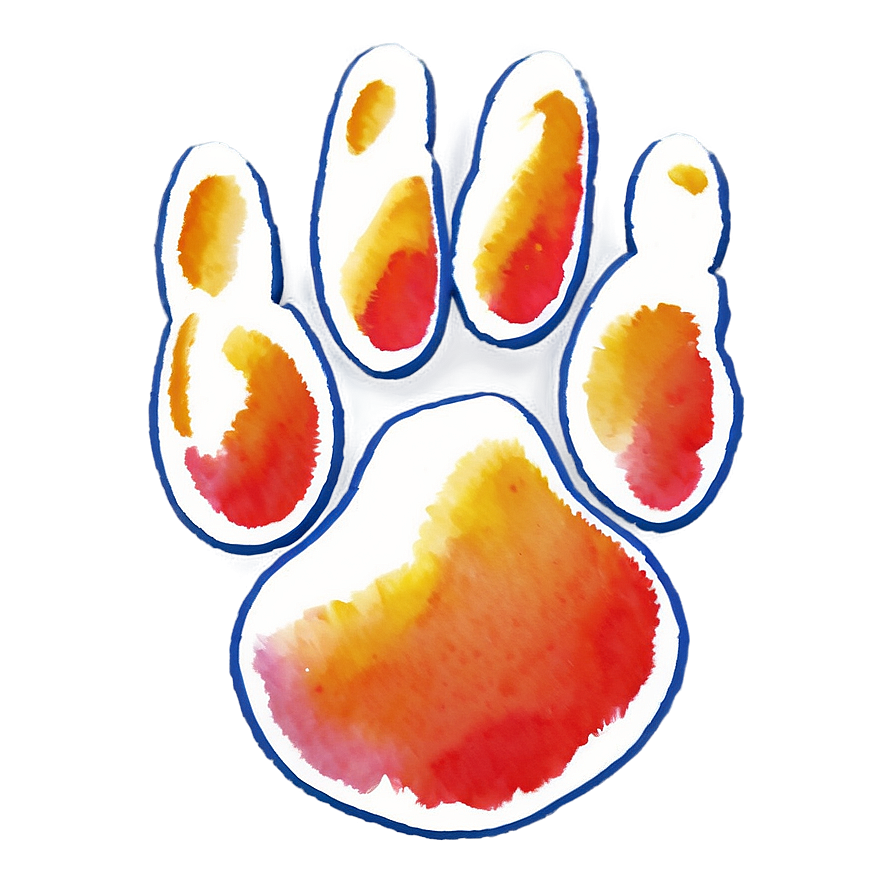 Watercolor Paw Print Art Png Bdy