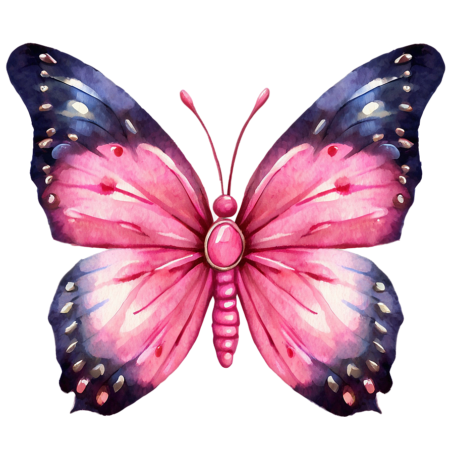 Watercolor Pink Butterfly Artwork Png Jyl36