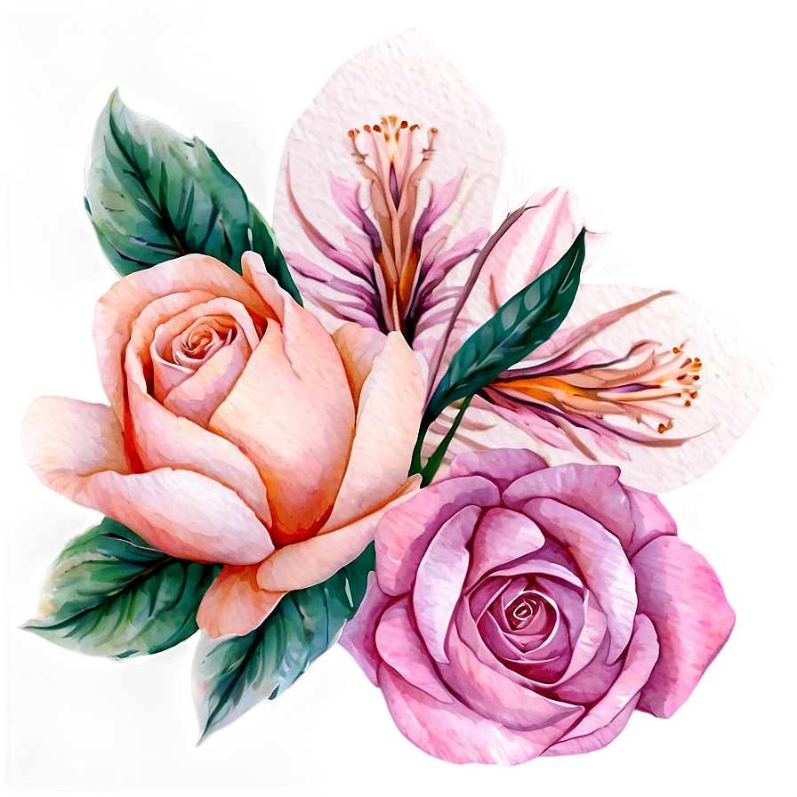 Watercolor Pink Flowers Png Ywq