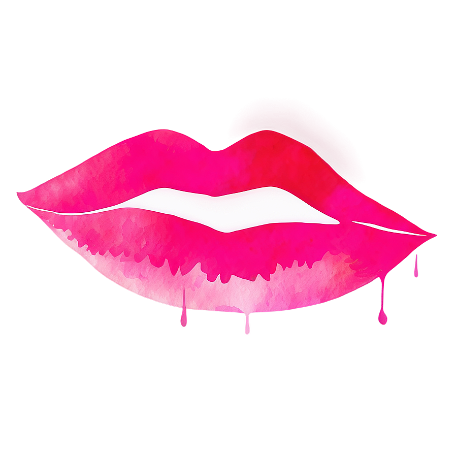 Watercolor Pink Lips Png 06212024