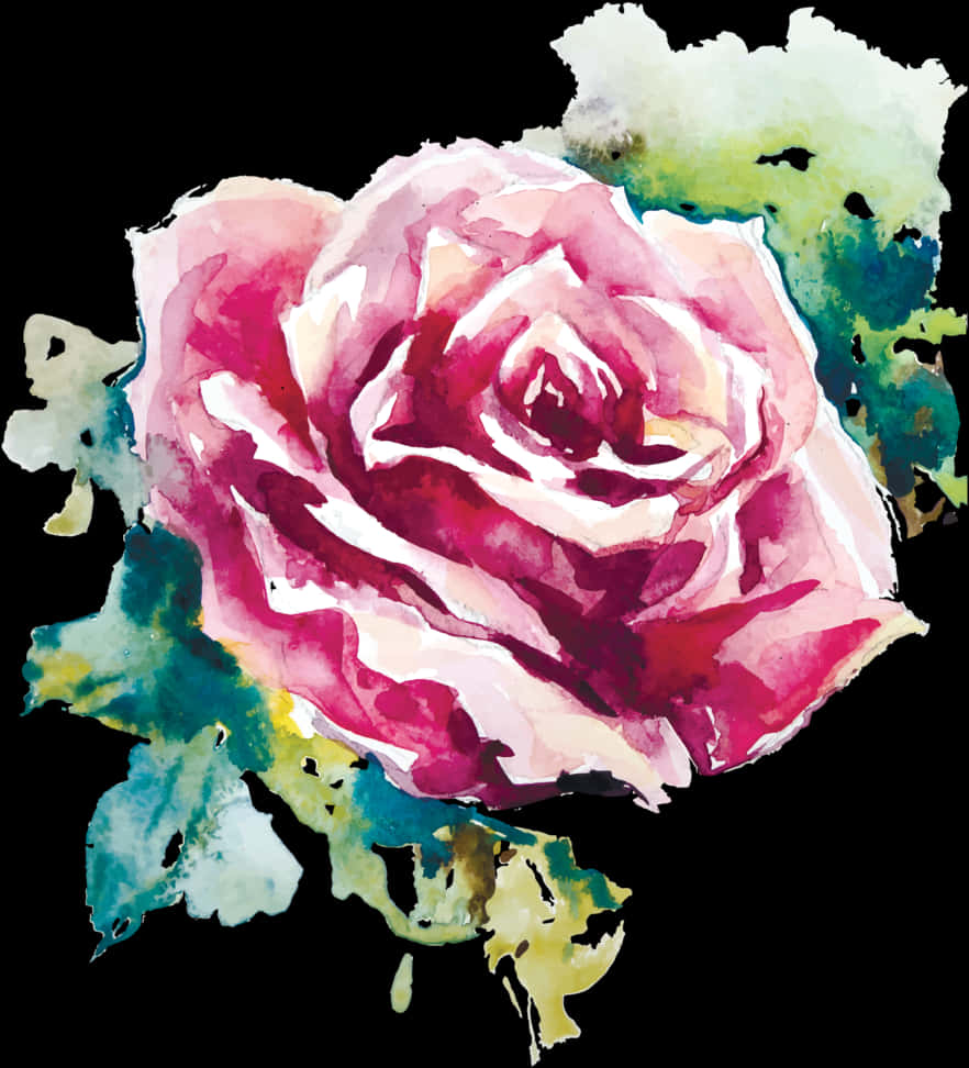 Watercolor Pink Rose Artwork