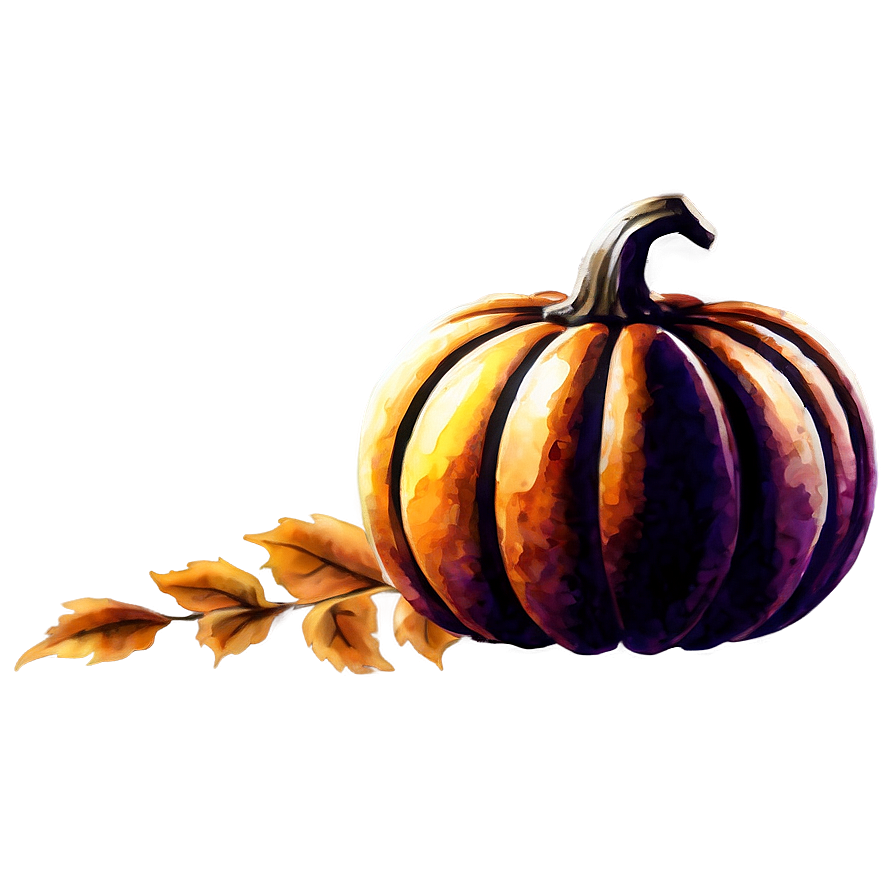 Watercolor Pumpkin Silhouette Png Ksu35