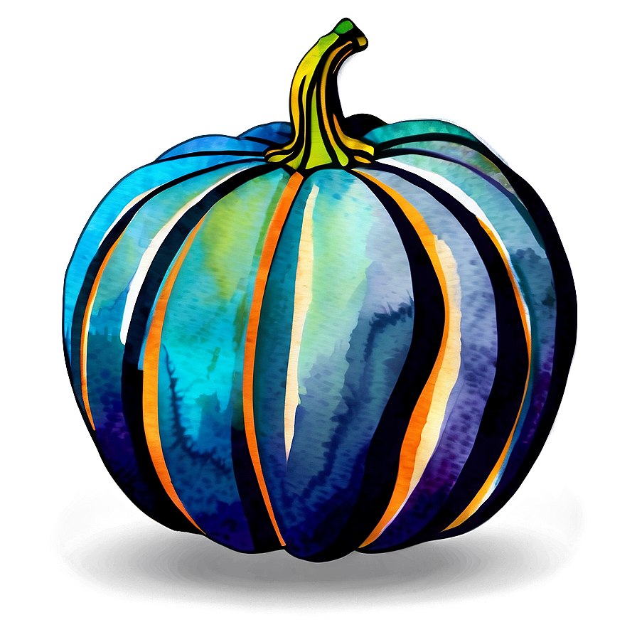 Watercolor Pumpkin Silhouette Png Kvs71