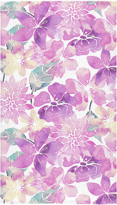 Watercolor Purple Floral Pattern