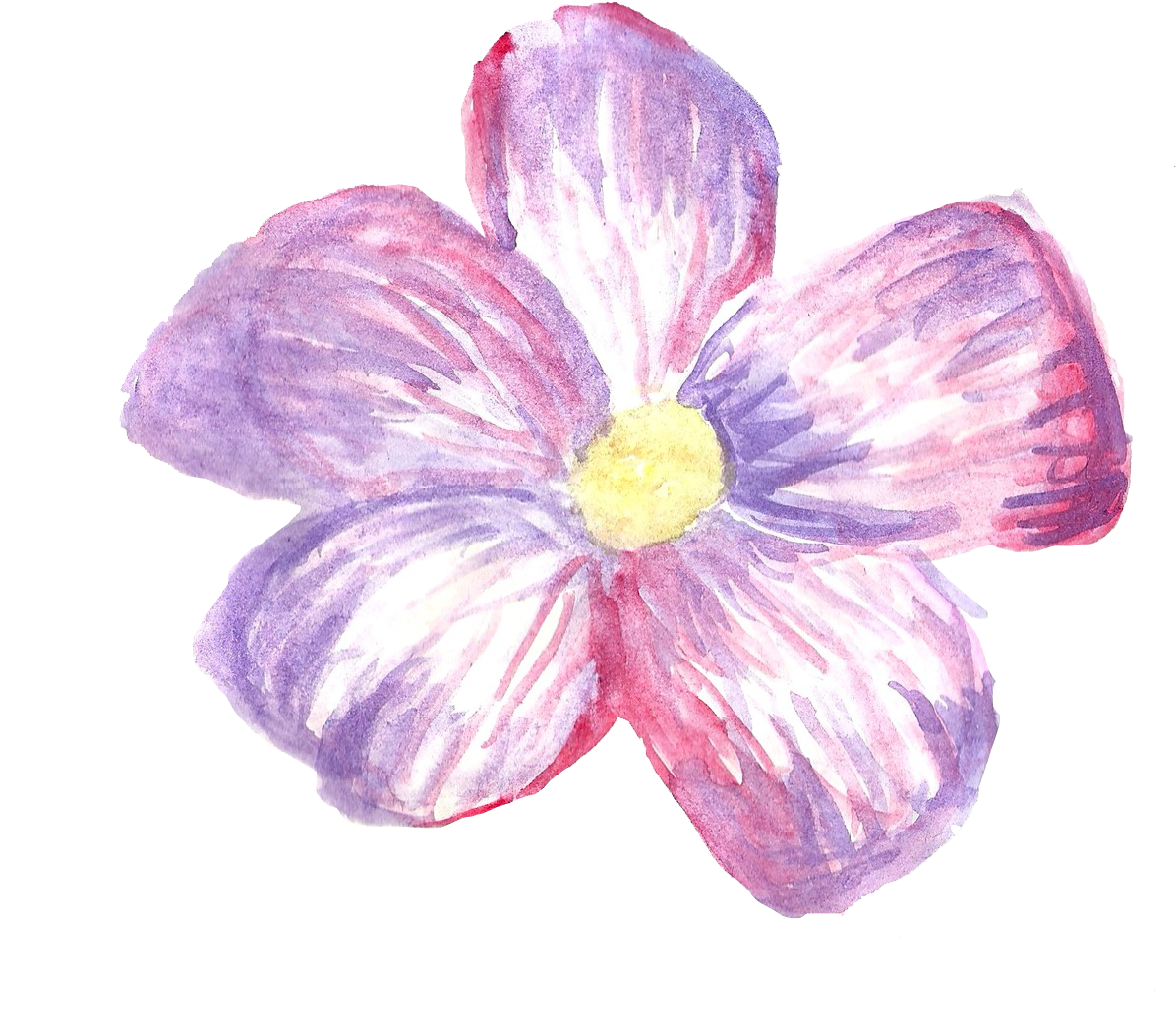 Watercolor Purple Flower Artwork