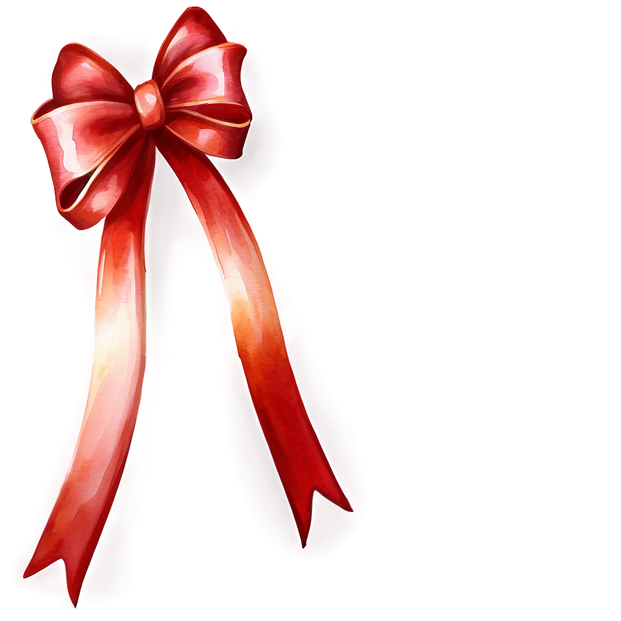 Watercolor Red Bow Png 05252024