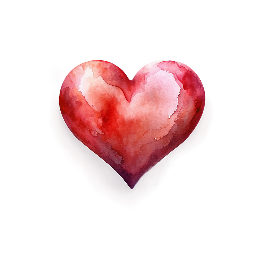 Watercolor Red Heart Emoji Png Mhp3