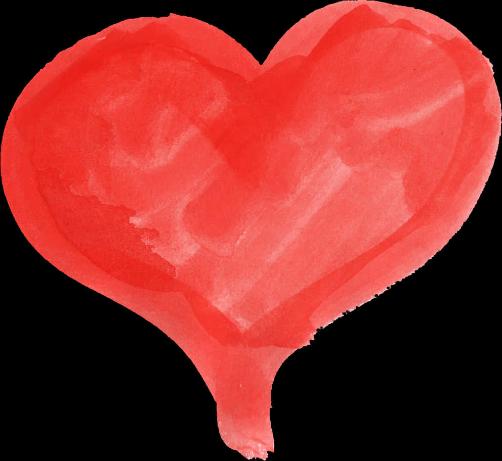 Watercolor Red Heart Transparent Background