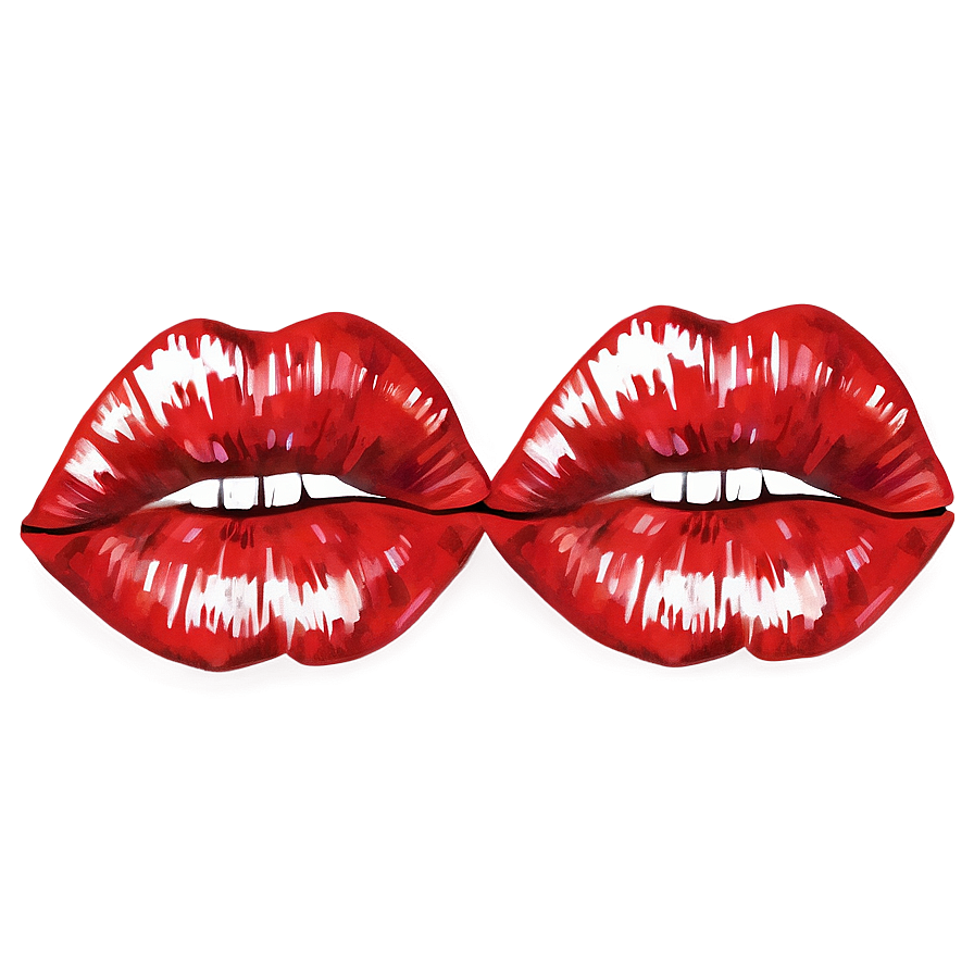 Watercolor Red Lips Art Png 91