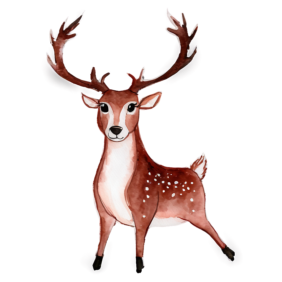 Watercolor Reindeer Png 05212024