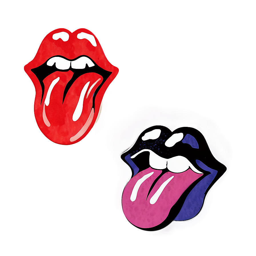 Watercolor Rolling Stones Tongue Png 84