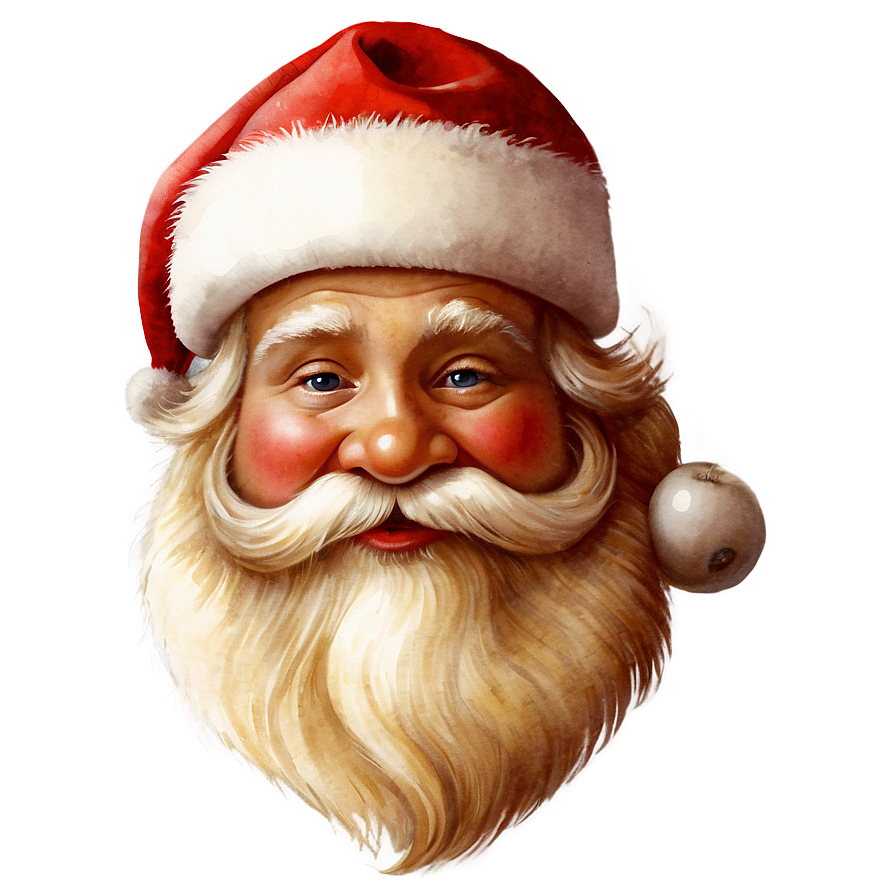 Watercolor Santa Face Png 06282024