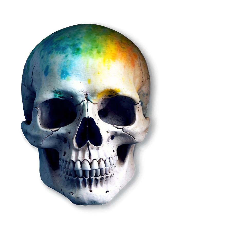 Watercolor Skull Face Effect Png 28