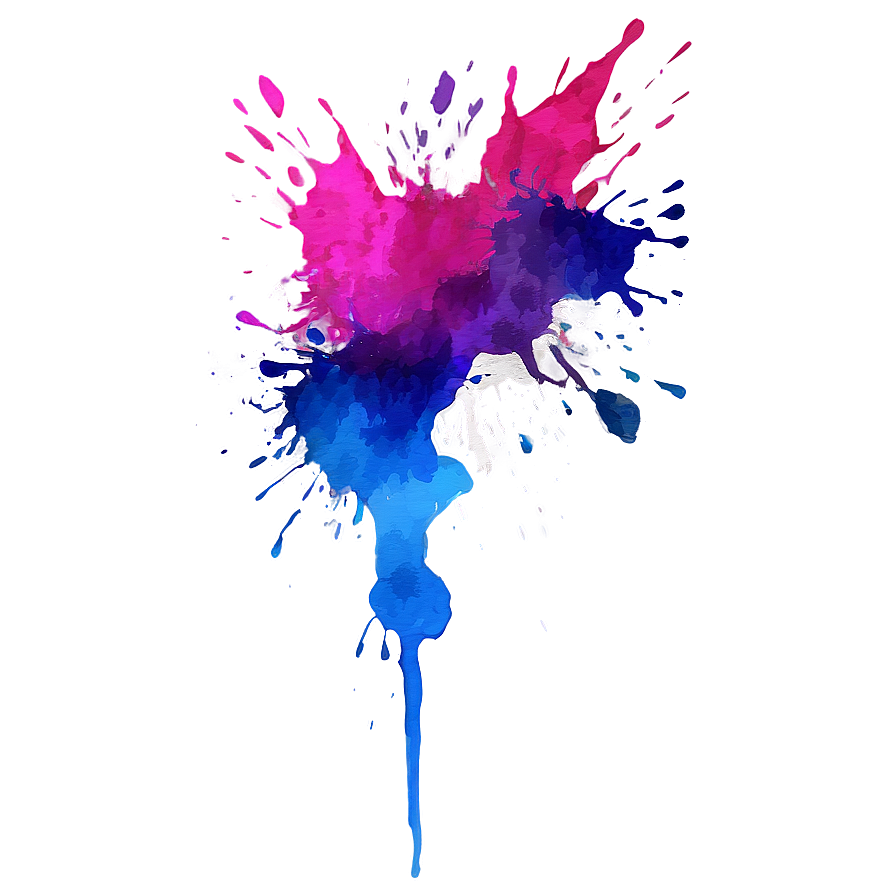 Watercolor Splatter Design Png 14