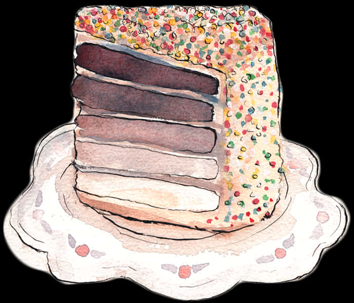 Watercolor Sprinkle Cake Art