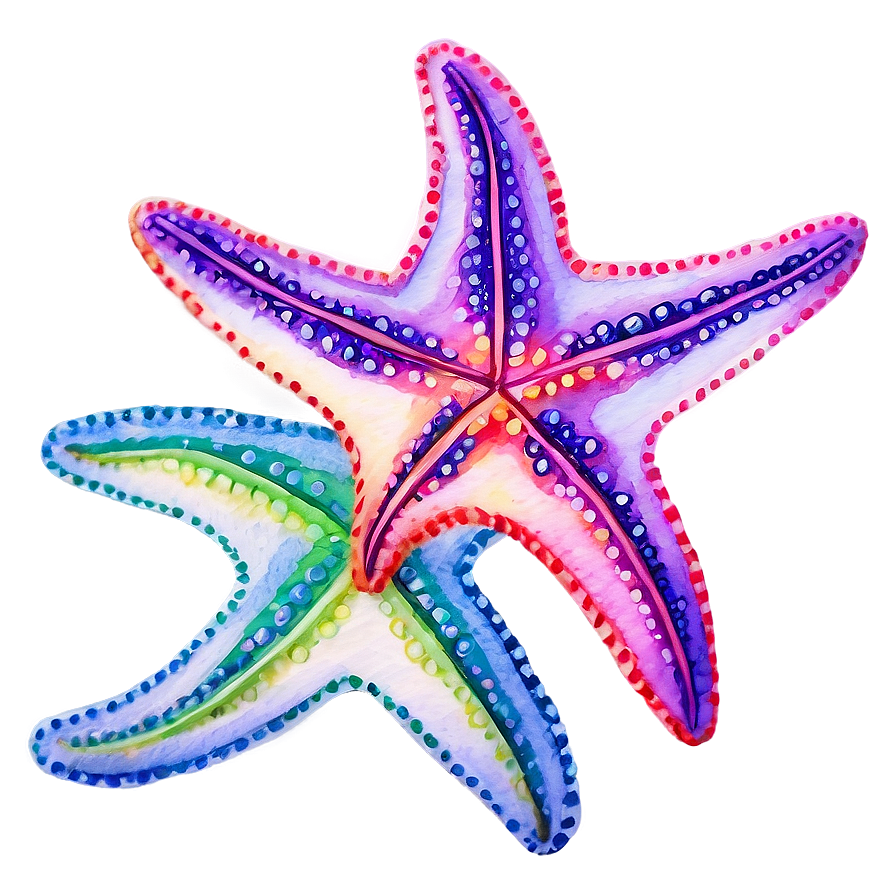 Watercolor Starfish Art Png Pmo