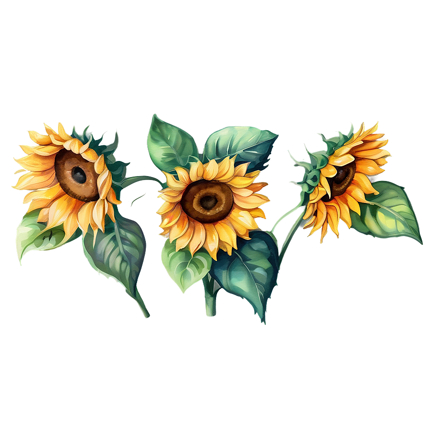 Watercolor Sunflower Illustration Png Yrl34