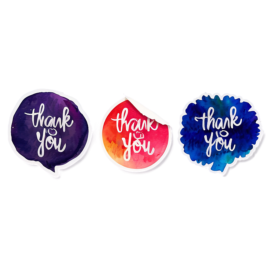 Watercolor Thank You Stickers Png Cfh