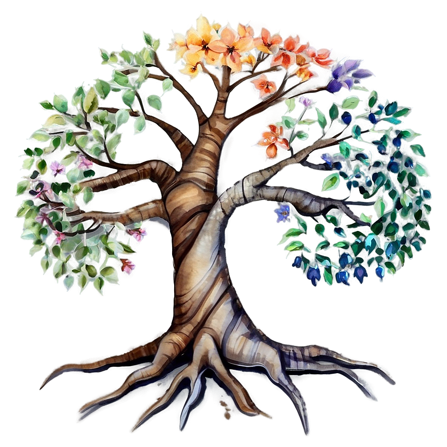 Watercolor Tree Of Life Painting Png Scf9