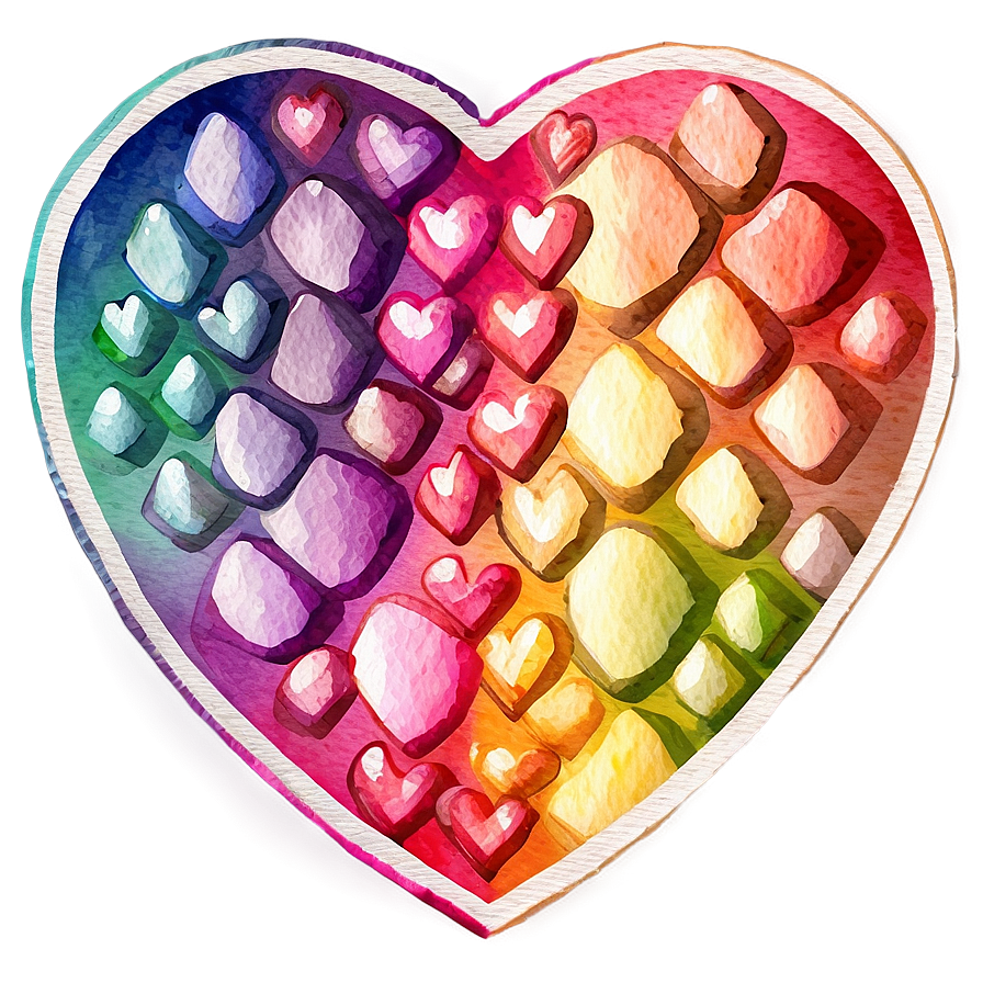 Watercolor Valentine Heart Png 06262024