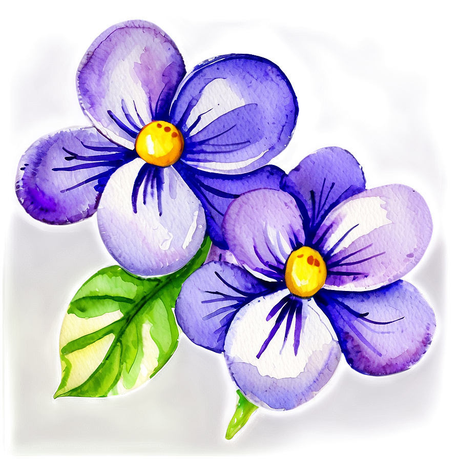 Watercolor Violet Flowers Png 05252024