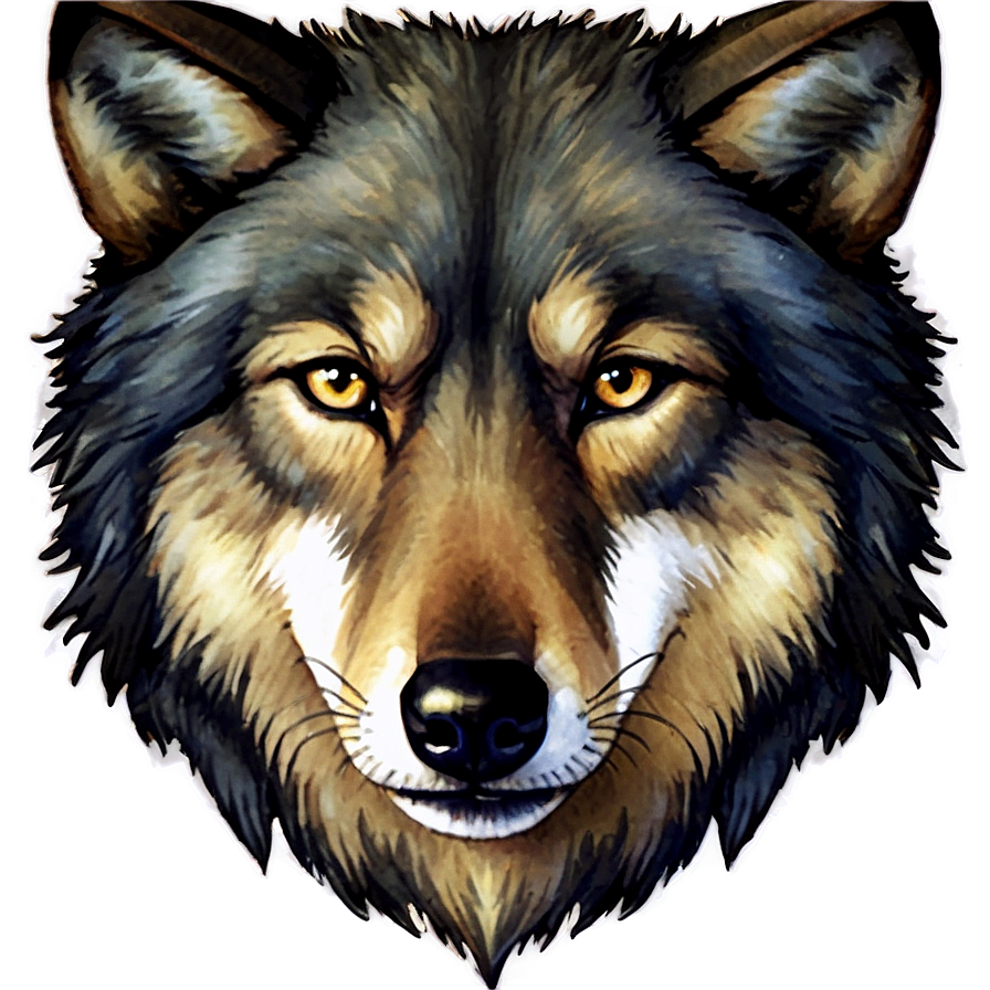 Watercolor Wolf Painting Png Teu