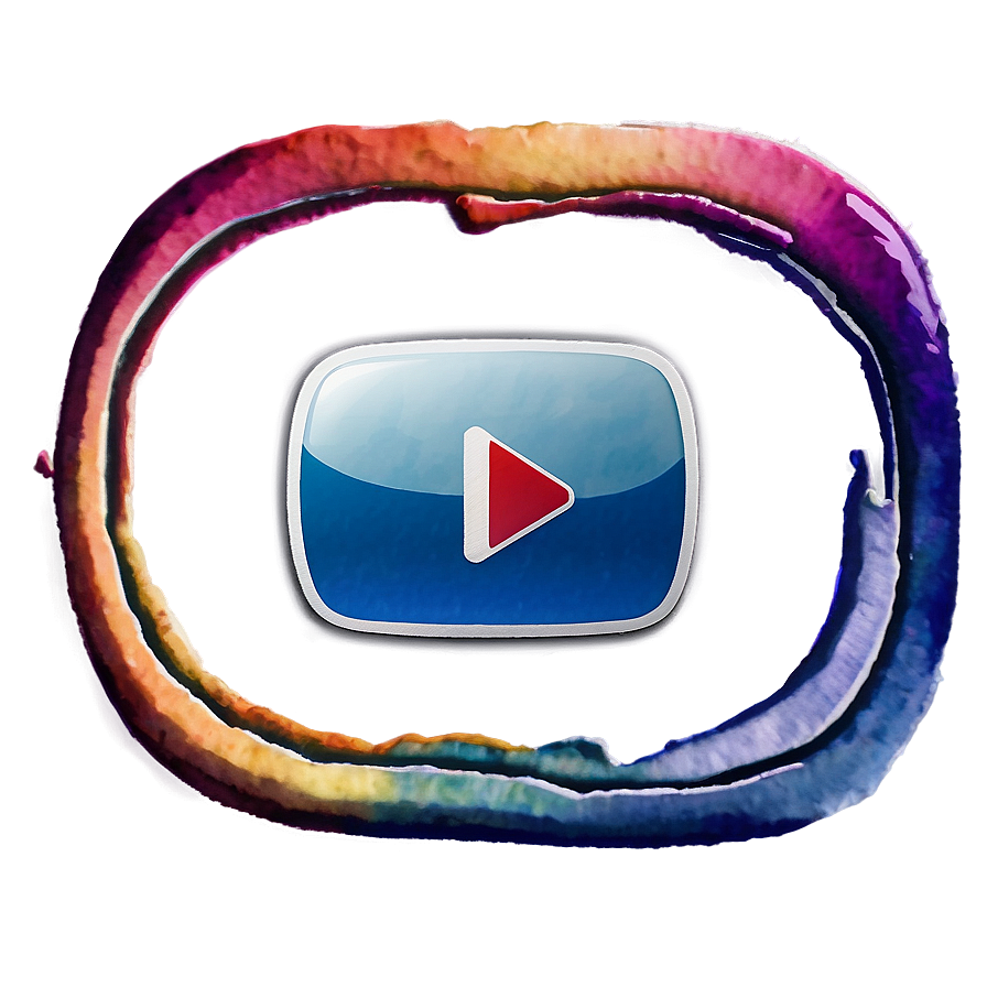 Watercolor Youtube Logo Art Png Jfr