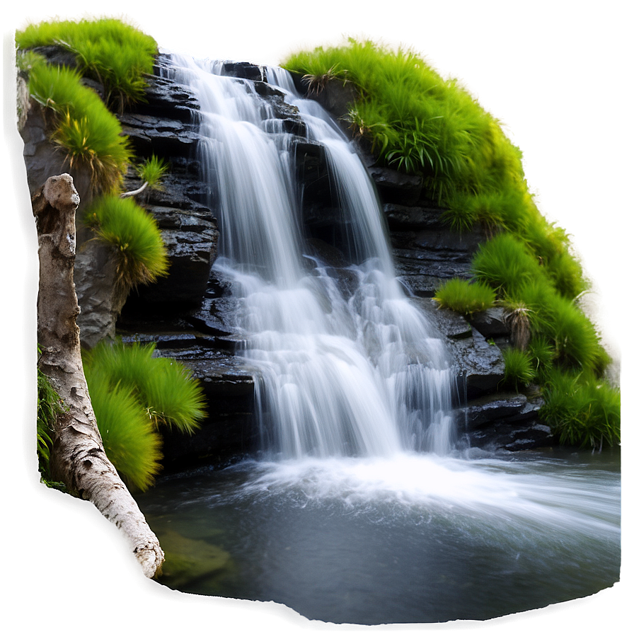 Waterfall In Alpine Setting Png Drg