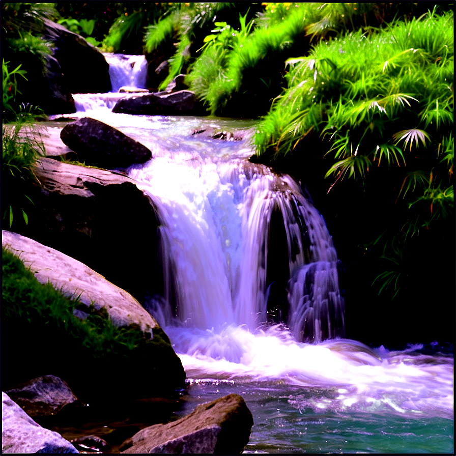 Waterfall In Alpine Setting Png Orf