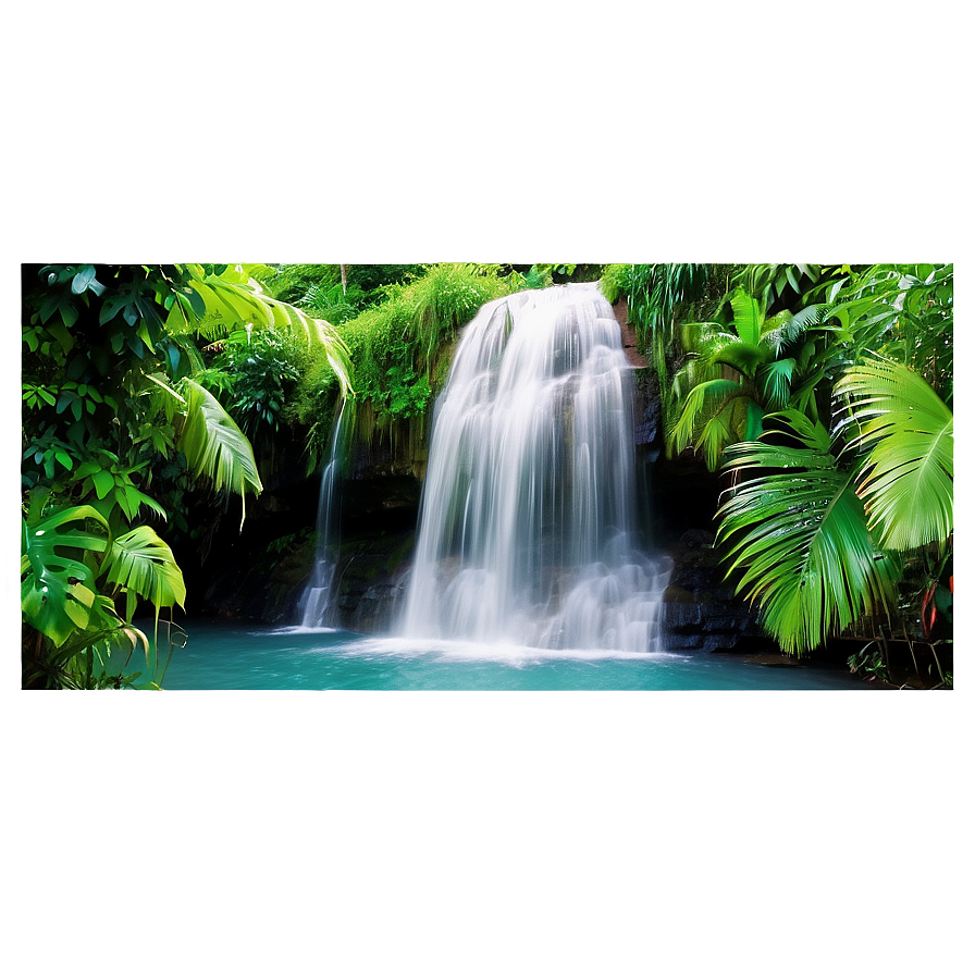 Waterfall In Lush Greenery Png 31