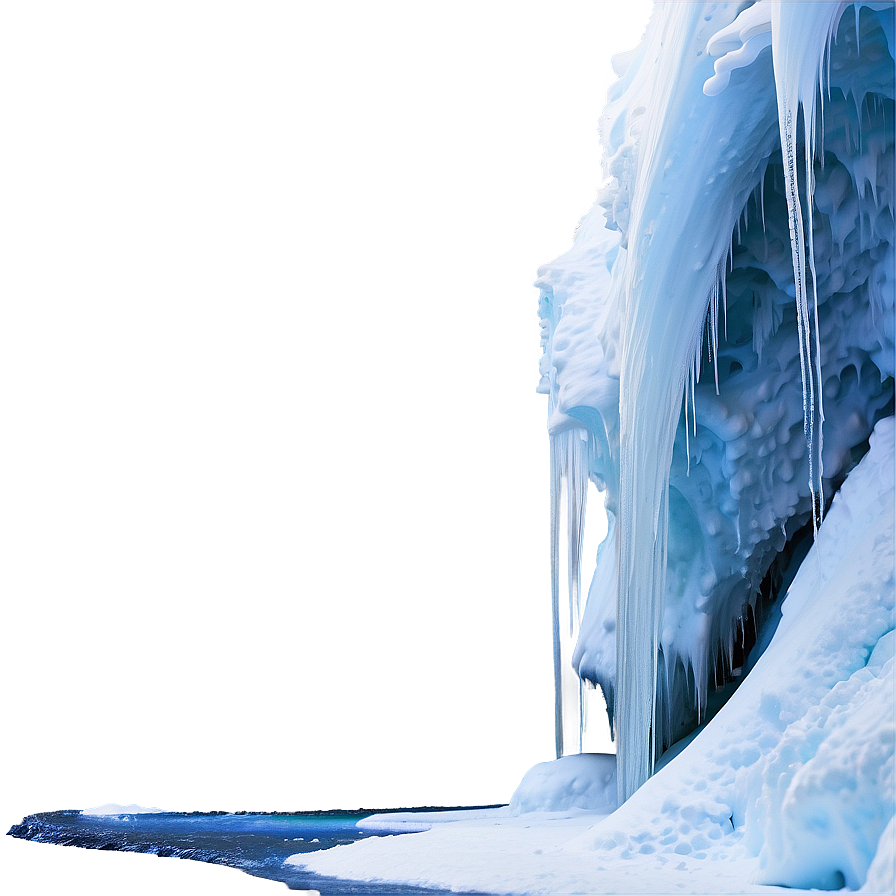 Waterfall With Icy Formations Png Jaq81