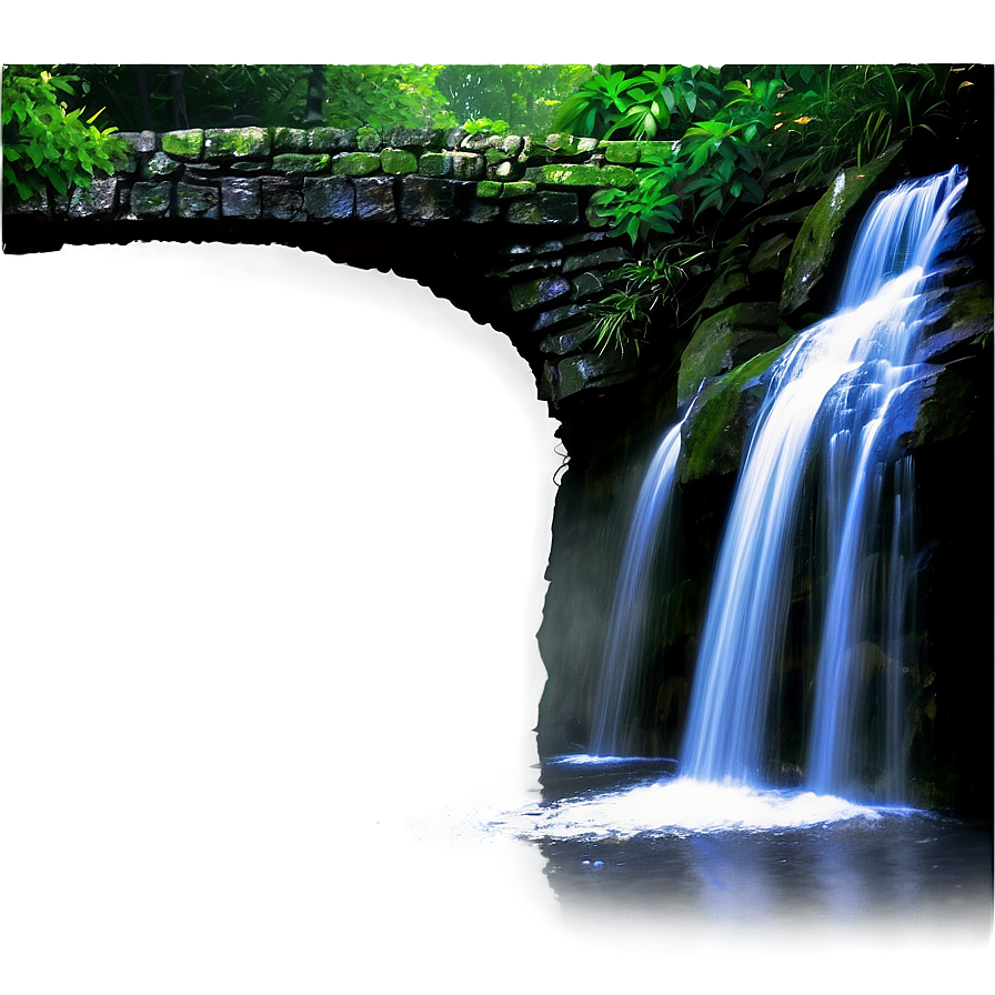 Waterfall With Natural Arch Png 05212024