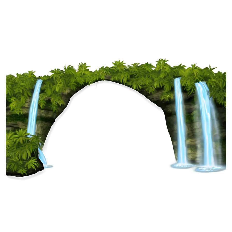 Waterfall With Natural Arch Png 05212024