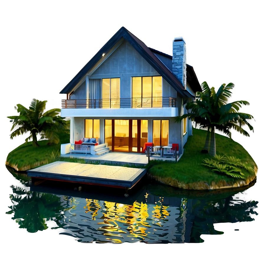 Waterfront House Icon Png Nre40