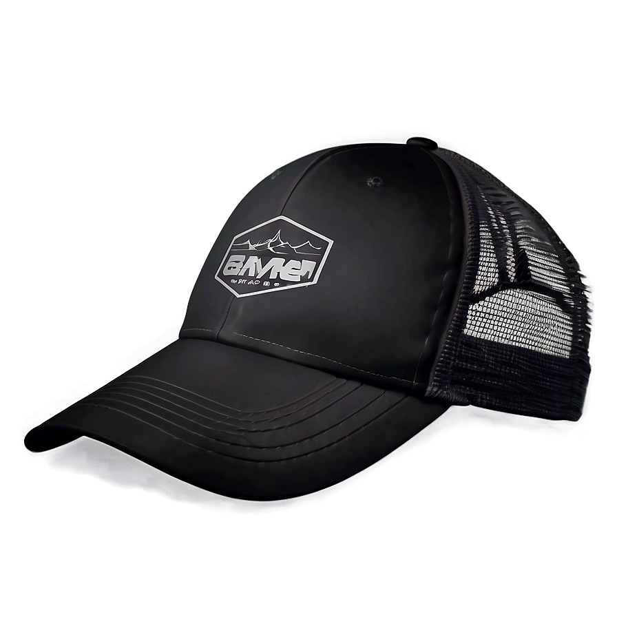 Waterproof Black Trucker Hat Png 06282024