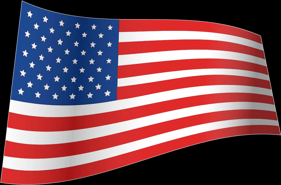 Waving American Flag Graphic