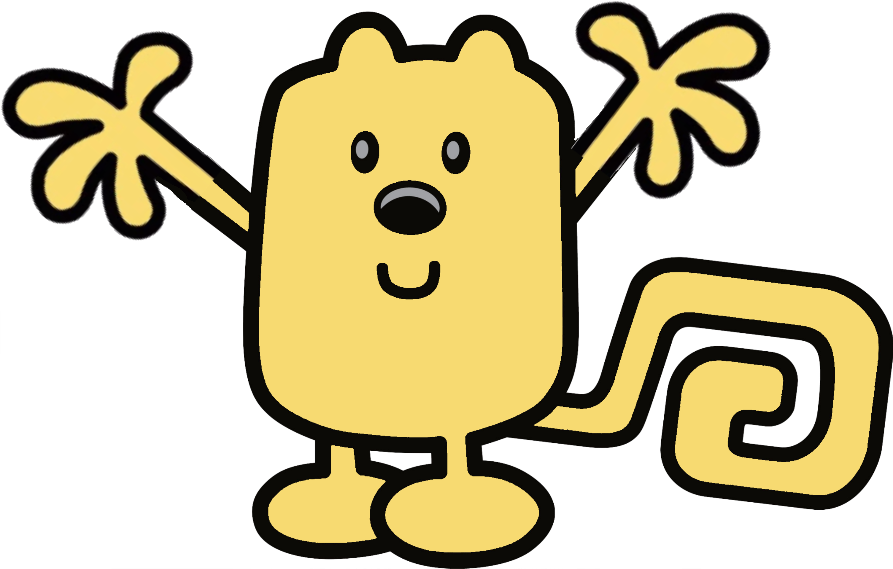 Waving Yellow Cartoon Creature