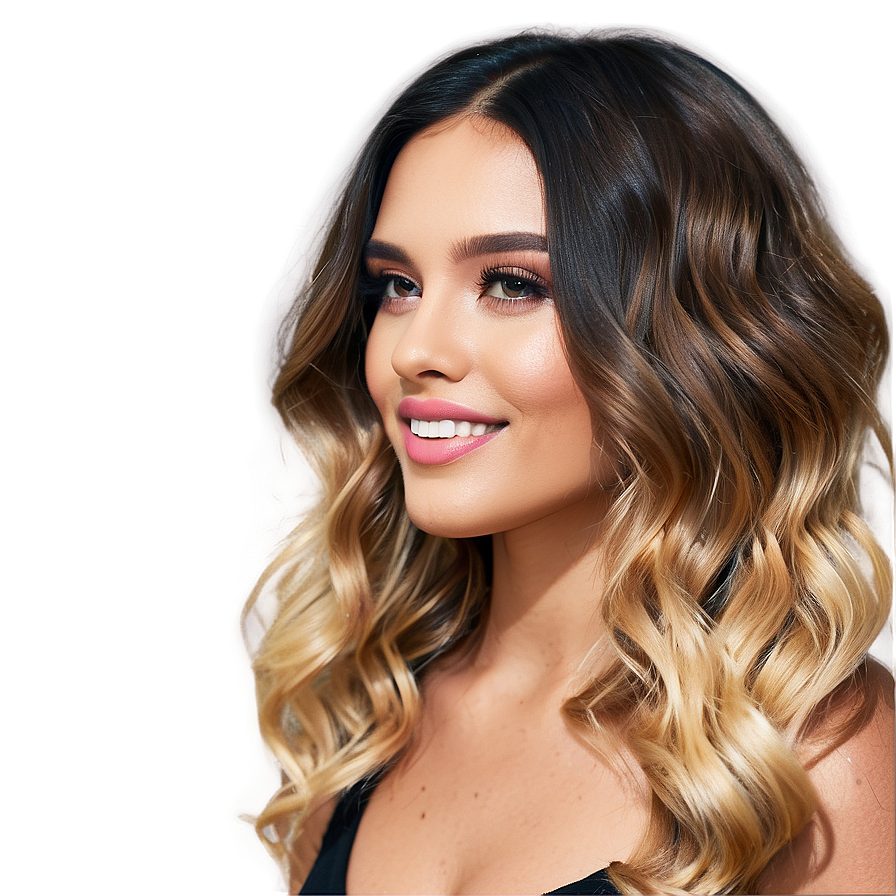 Wavy Hair Ombre Effect Png 06272024