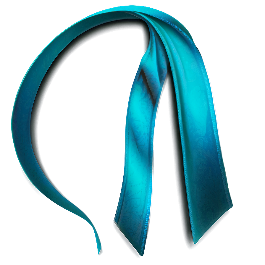 Wavy Teal Ribbon Illustration Png Lbe75