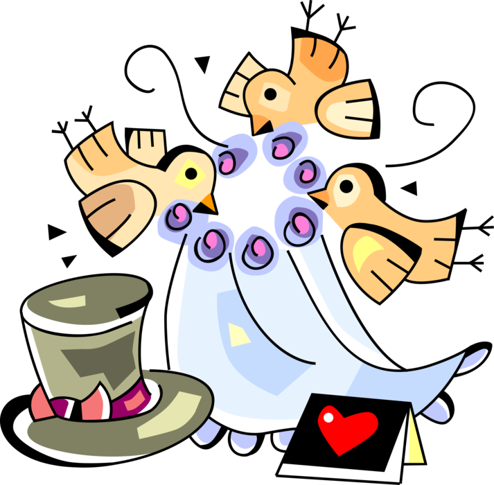 Wedding Birds Celebration Clipart