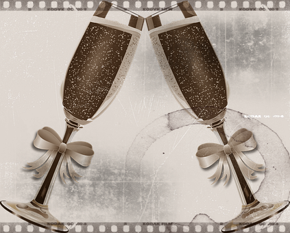 Wedding Champagne Glasseswith Bows