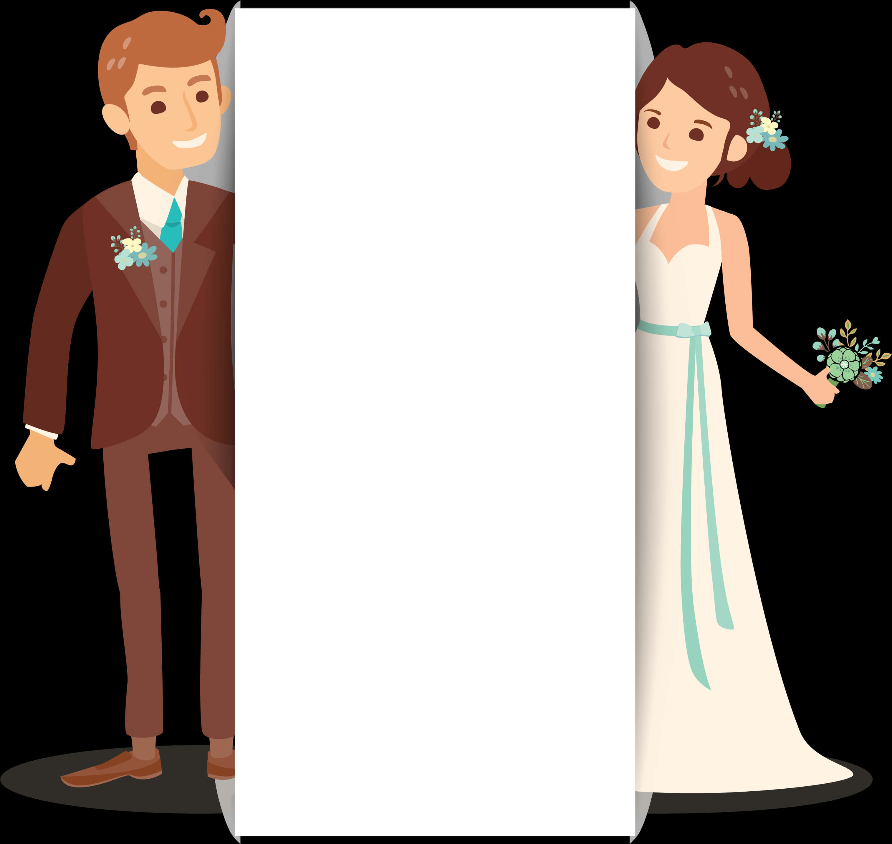 Wedding Couple Cartoon Illustration