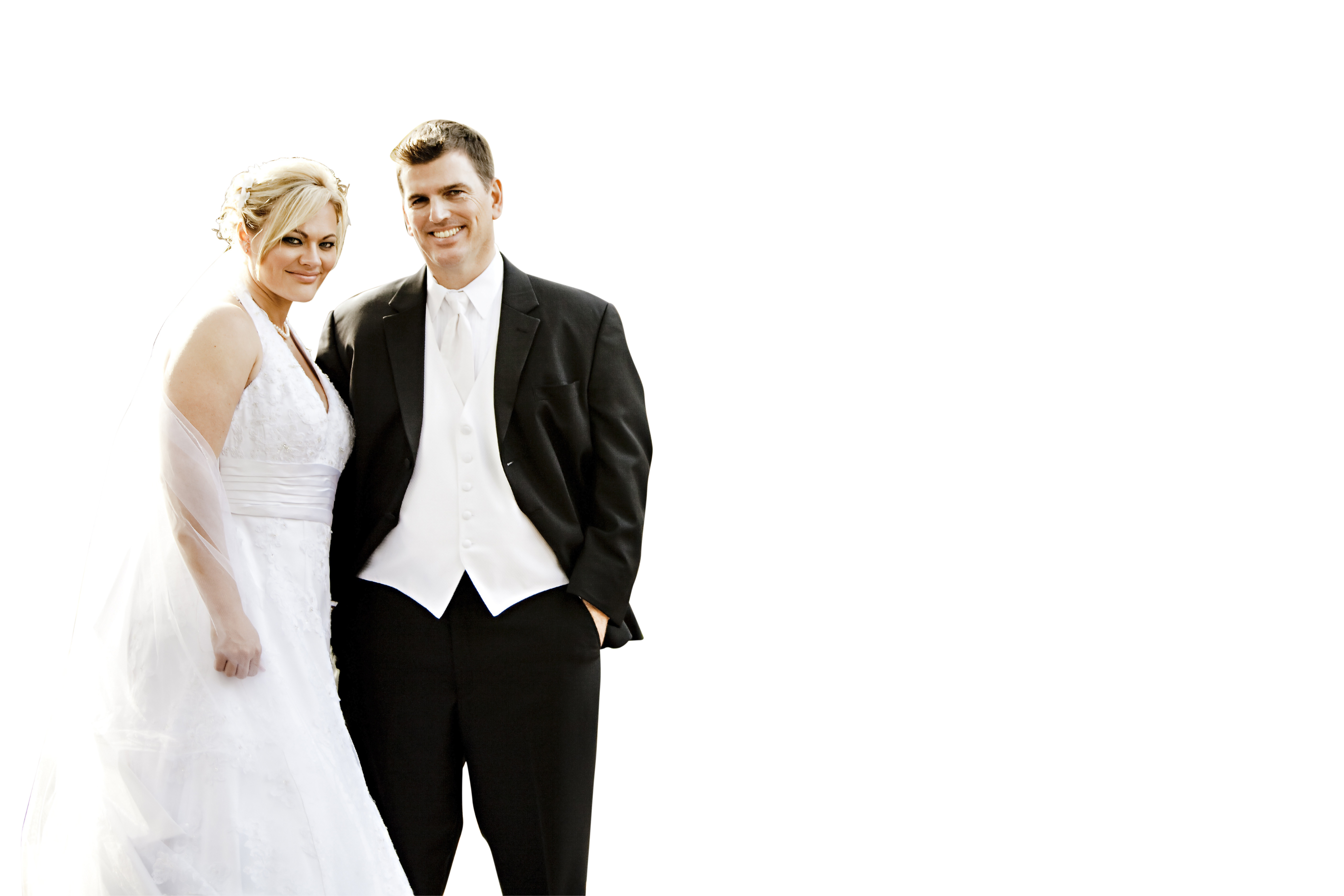 Wedding Couple Portrait Black Background