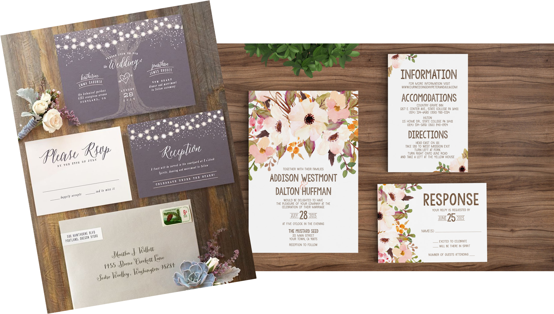 Wedding Invitation Suite Display