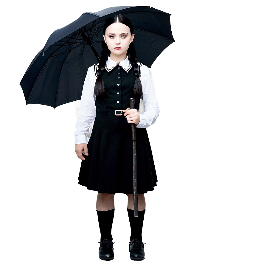 Wednesday Addams Black Umbrella Png Lyn