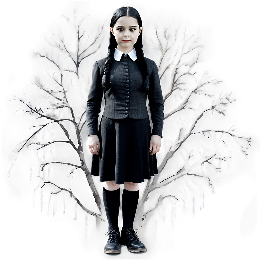 Wednesday Addams In The Woods Png Mca50