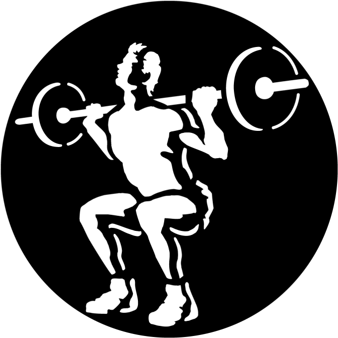 Weightlifting Silhouette Squat Exercise