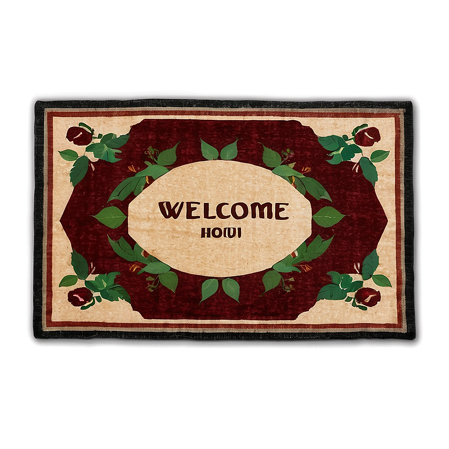 Welcome Door Rug With Coffee Design Png 06282024